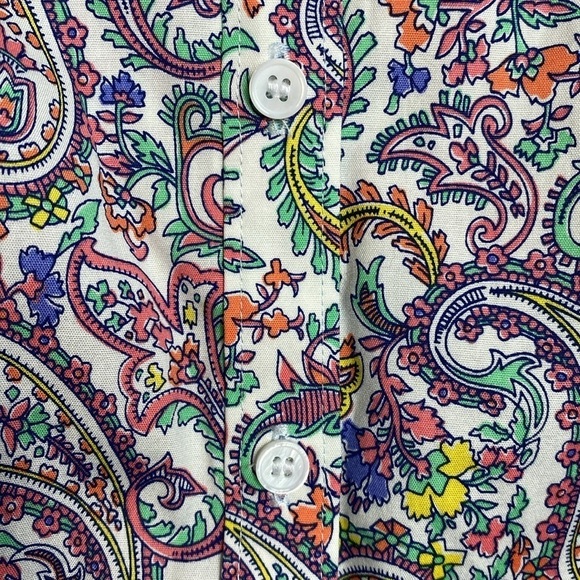 Talbots wrinkle resistant paisley button down sleeveless size 16P preppy travel - Picture 3 of 9
